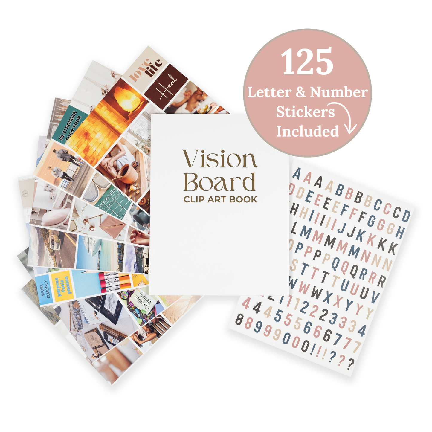 Vision Board Book: 850+ Vision Board Supplies, Letter/Number Stickers & Inspirational Magazine Photos for Women – Complete Vision Board Kit for Collage, Goal Setting & Manifesting Dreams